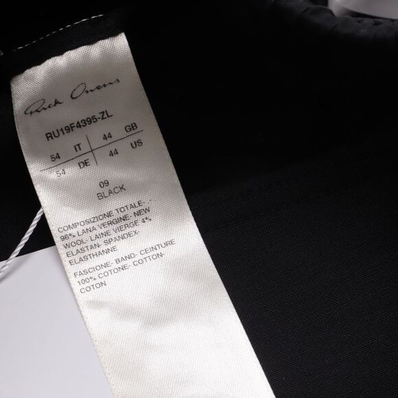 Rick Owens Drawstring Pocket Trousers in Black Wool - Picture 4 of 5